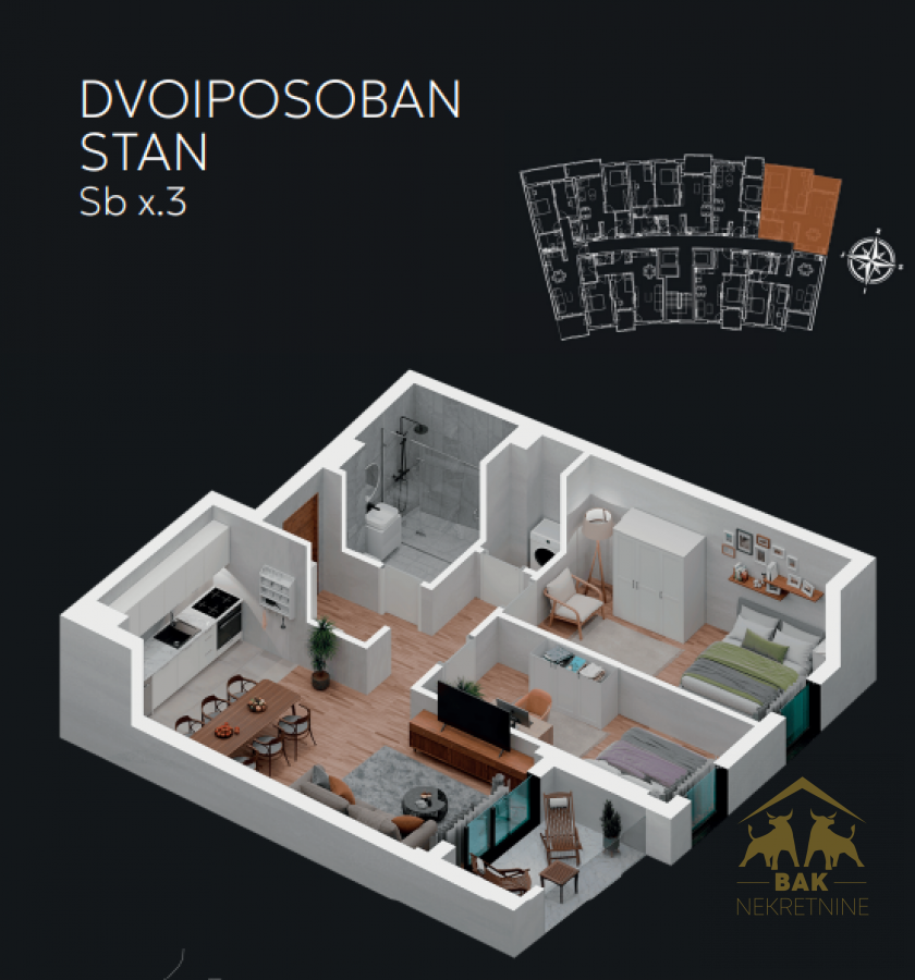 Moderan dvoiposoban stan u izgradnji na Podbari