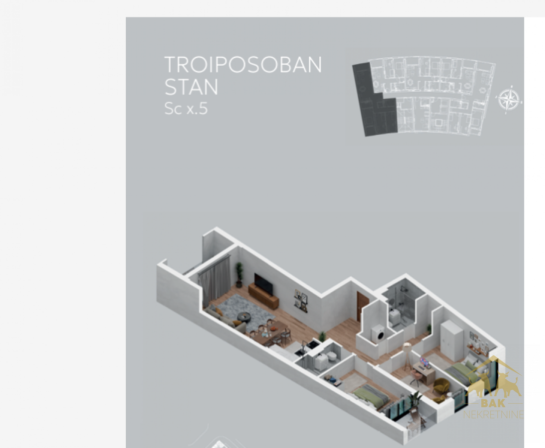 Moderan troiposoban stan u izgradnji na Podbari