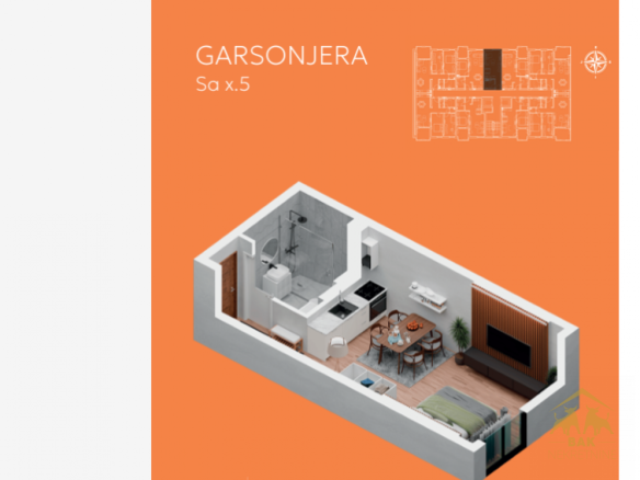 Moderna garsonjera u izgradnji na Podbari