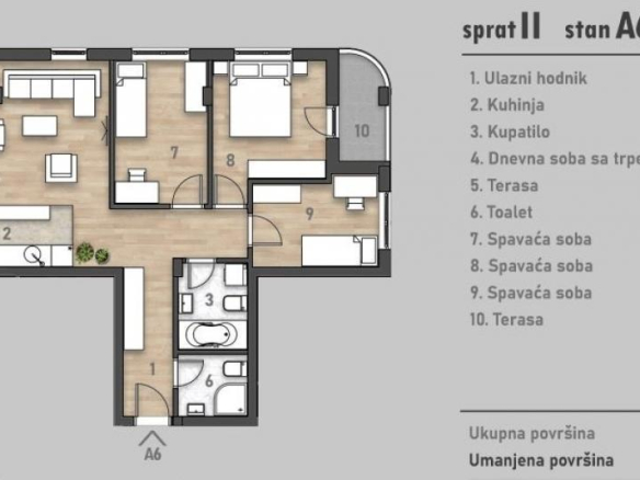 Prelep četvorosoban stan u izgradnji na Rotkvariji