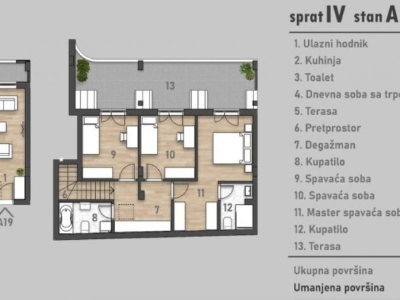 Prelep četvorosoban stan u izgradnji na Rotkvariji