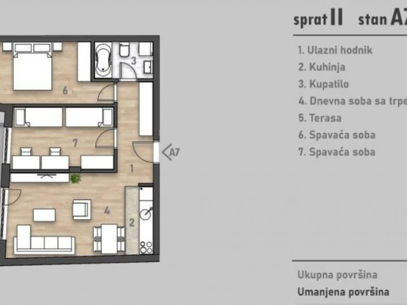 Prelep trosoban stan u izgradnji na Rotkvariji