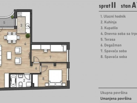 Prelep trosoban stan u izgradnji na Rotkvariji